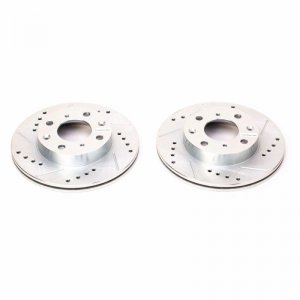 Honda Civic Brake Rotors (2) - Front - PowerStop - Evolution Drilled & Slotted Zinc Plated - 1984
