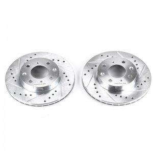Honda Civic Brake Rotors (2) - Front - PowerStop - Evolution Drilled & Slotted - `88-`91