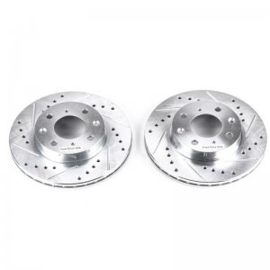 Honda Civic Brake Rotors (2) - Front - PowerStop - Evolution Drilled & Slotted - `88-`91