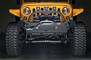 Jeep Wrangler JK Front Bumper - Front - Body Armor 4x4 - Mid Stubby - Black - `07-`18