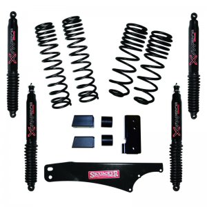 Jeep Wrangler JK Long Travel Kit - Front + Rear - Skyjacker - 2in-2.5in Lift Kit w/Black Max Shocks - Black - `07-`18