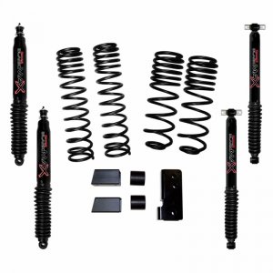 Jeep Wrangler JK Long Travel Kit - Front + Rear - Skyjacker - 2in-2.5in Lift Kit w/Black Max Shocks - Black - `07-`18
