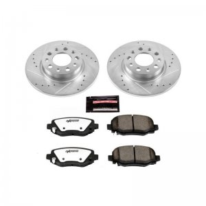 Jeep Renegade Brake Pads + Rotors - Rear - Drilled/ Slotted Rotors + Carbon Fiber Ceramic Pads - Powerstop - Z36 Heavy Duty Towing
