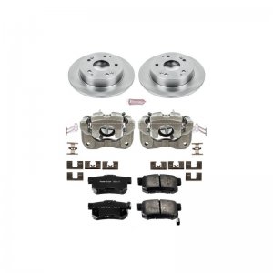 Honda Civic Brake Kit - Rear - PowerStop - Autospecialty Rotors + Evolution Ceramic Pads + Replacement Calipers - `04-`05