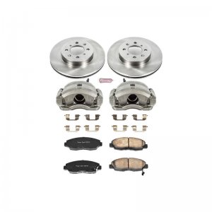 Honda Civic Brake Kit - Front - PowerStop - Autospecialty Rotors + Evolution Ceramic Pads + Non-Coated Replacement Calipers - `01-`05