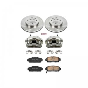 Honda Civic Brake Kit - Front - PowerStop - Evolution Ceramic Pads + Autospecialty Rotors + Non-Coated Replacement Calipers - `93-`95