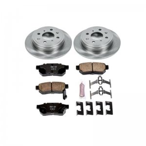 Honda Civic Brake Kit - Rear - PowerStop - Autospecialty Rotors + Z17 Evolution Plus Ceramic Pads - `92-`95