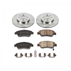 Honda Civic Brake Kit - Front - PowerStop - Autospecialty Rotors + Z17 Evolution Plus Ceramic Pads - `93-`95
