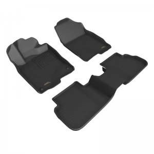 Honda Civic Floor Mat Set - Front + Rear - 3D MAXpider - Kagu - Black - `22-`23