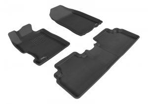 Honda Civic Floormat - 1st & 2nd Row - 3D MAXpider - Kagu - Black - `06-`11