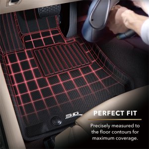 Honda Civic Floormat - 1st & 2nd Row - 3D MAXpider - Kagu - Black - `06-`11