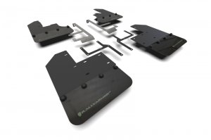 Jeep Gladiator Mud Flap - Rally Armor - UR Black Flap/Green Logo - Black Flap/Army Green Logo - `19-`24