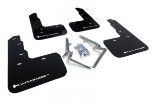 Honda Civic Mud Flap - Rally Armor - UR Black with White Logo - Black - `17-`22