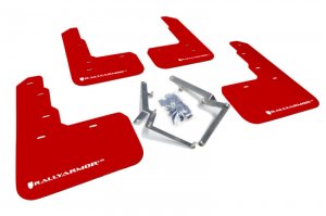 Honda Civic Mud Flap Kit - Rally Armor - UR Red w/White Logo - Red - `17-`22