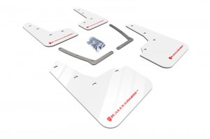Honda Civic Mud Flap - Rally Armor - UR White Flap/Red Logo - White - `16-`21