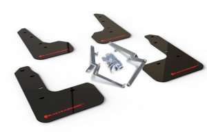 Honda Civic Mud Flap Kit - Rally Armor - UR Black Flap/Red Logo - Black - `17-`19