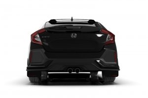 Honda Civic Mud Flap Kit - Rally Armor - UR Black Flap/Red Logo - Black - `17-`19