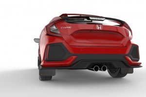 Honda Civic Mud Flap Kit - Rally Armor - UR Black Flap/Red Logo - Black - `17-`19