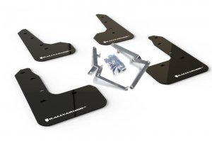 Honda Civic Mud Flap Kit - Rally Armor - UR Black with White Logo - Black - `17-`21