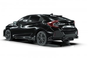 Honda Civic Mud Flap Kit - Rally Armor - UR Black with White Logo - Black - `17-`21