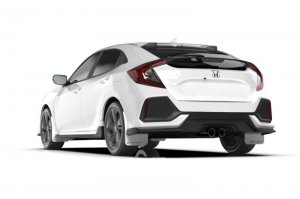 Honda Civic Mud Flap Kit - Rally Armor - UR White Flap/Black Logo - White - `17-`21