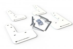 Honda Civic Mud Flap Kit - Rally Armor - UR White Flap/Black Logo - White - `17-`21