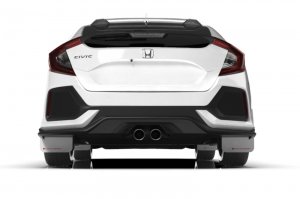 Honda Civic Mud Flaps - Rally Armor - UR White Flap/Red Logo - White - `17-`21