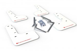 Honda Civic Mud Flaps - Rally Armor - UR White Flap/Red Logo - White - `17-`21