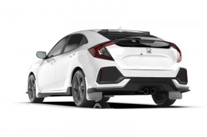 Honda Civic Mud Flaps - Rally Armor - UR White Flap/Red Logo - White - `17-`21