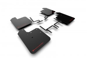 Jeep Wrangler JL Mud Flap - Rally Armor - UR Black Flap/Red Logo - Black - `18-`22