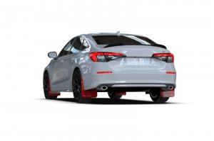 Honda Civic Mud Flap Kit - Rally Armor - UR Mud Flap w/White Logo - Red - `22-`25
