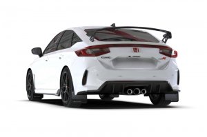 Honda Civic Mud Flap - Rally Armor - Type R, Light Blue Logo - Black - `23-`25
