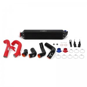 Honda Civic Intercooler Kit - Mishimoto - Performance Intercooler Kit - Black Intercooler Kit w/Red Pipes - 1.5T - `16-`21