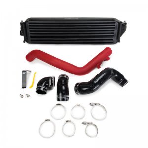 Honda Civic Intercooler Kit - Mishimoto - Performance Intercooler Kit - Black Intercooler Red Pipes - `17-`21