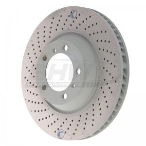Porsche 911 Brake Rotor (1) - Left Front - SHW Performance - Cross-Drilled Monobloc - 3.6L - `04-`08