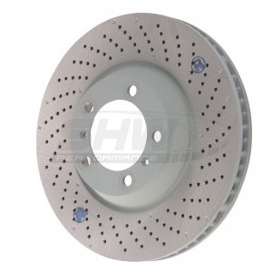 Porsche 911 Brake Rotor (1) - Right Front - SHW Performance - Cross-Drilled Monobloc - 3.6L - `04-`08