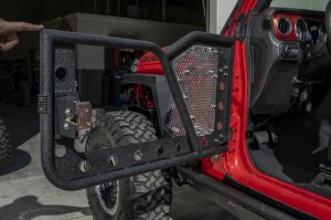 Jeep Wrangler JL Rock Door - Front - DV8 Offroad - Perforated Aluminum Mesh