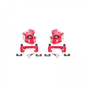 Honda Civic Calipers - Rear - PowerStop - Floating Manual Parking Brake Caliper with Bracket - Red - `92-`01