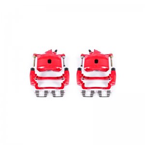 Honda Civic Brake Calipers - Front - PowerStop - Red Powder Coated - Red - `96-`11