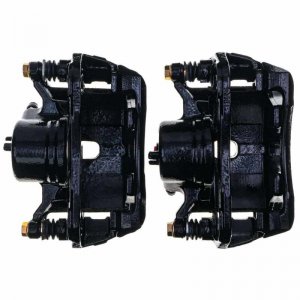 Honda Civic Calipers - Front - PowerStop - Black Powder Coated - Black - `13-`21