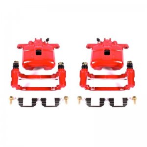 Honda Civic Calipers - Front - PowerStop - Red Powder Coated - Red - `06-`11