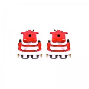 Honda Civic Calipers - Front - PowerStop - Red Powder Coated - Red - `06-`11