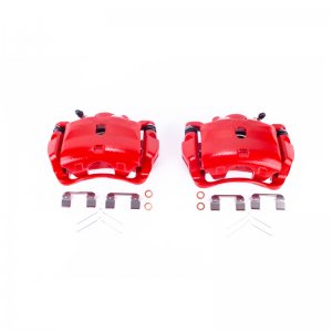 Honda Civic Brake Calipers - Front - PowerStop - Red Powder Coated - Red - `13-`15