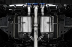 Honda Civic Performance Exhaust - Triple Center Outlet - MBRP - Cat Back, Armor Pro Series, Active - Burnt Tips - 2.0L - `23-`24