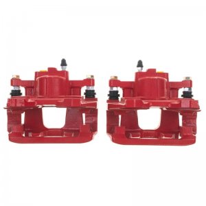 Jeep Wrangler JK Caliper Pair - Rear - PowerStop - With Bracket - Red - `07-`18