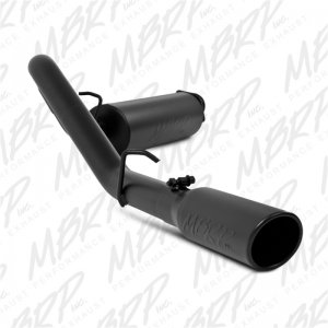 Jeep Wrangler JK Catback Exhaust - Single Side - MBRP - BLK - Black - Inline-4 2.5L Inline-6 4.0L - `00-`06