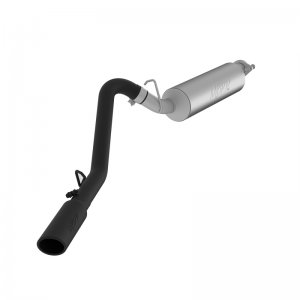 Jeep Wrangler JK Catback Exhaust - Single Side - MBRP - BLK - Black - Inline-4 2.5L Inline-6 4.0L - `00-`06