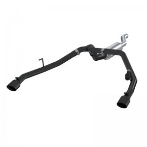 Jeep Gladiator Performance Exhaust - Dual Rear Exit - MBRP - Cat Back, ARMOR BLK - Black - 3.6L - 2020+