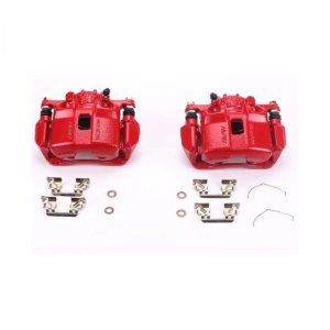 Honda Civic Caliper - Front - PowerStop - Floating with Bracket - Red - `12-`15