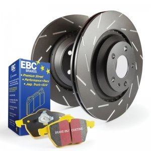 Jeep Renegade Brake Pads + Rotors - Rear - S9 USR Slotted Rotors - Yellowstuff Pads 